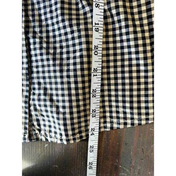 Krista Larson Gingham Silk Sleeveless Button Front Tunic‎ Tank Top Thanksgiving